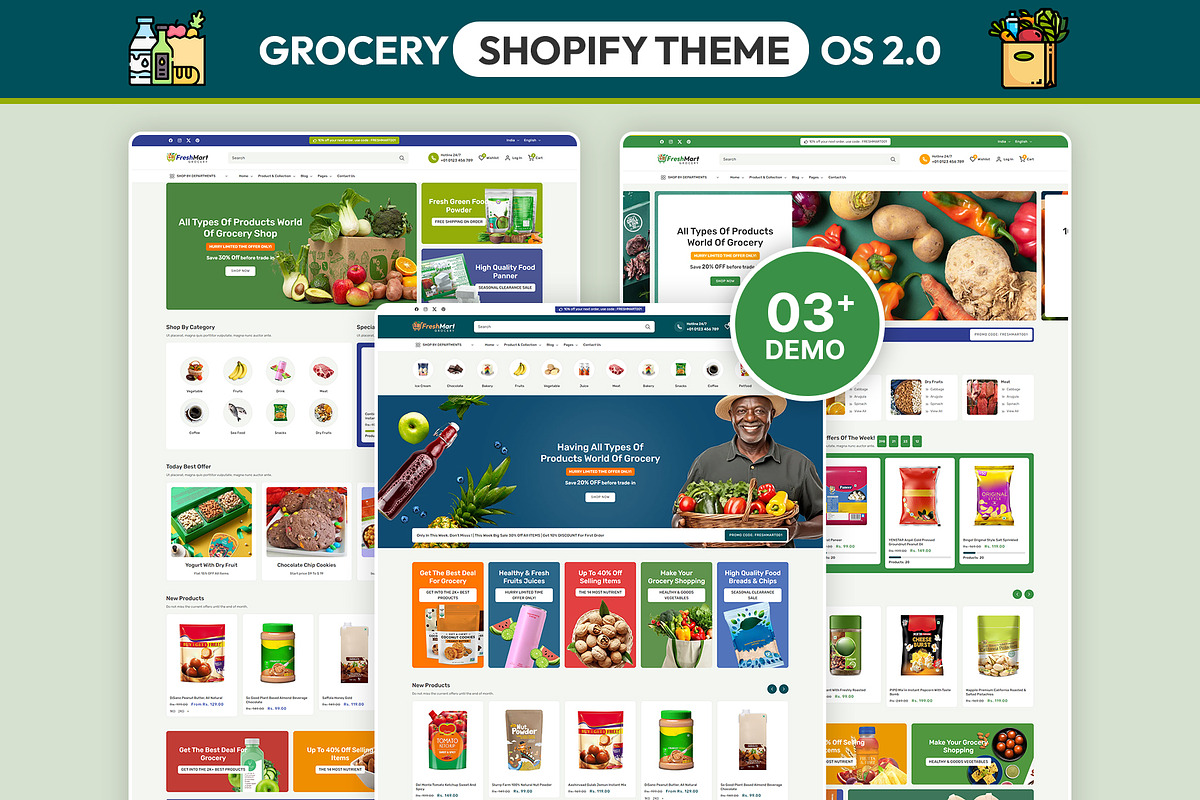 Food & Grocery Shopify 2.0 Theme, a Shopify Template by LogicGo Shopify Experts (Photo 1 of 7)