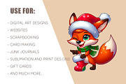 Christmas cute fox. Clipart, PNG., an Animal Illustration by KENO Mascots (Thumbnail 8 of 8)