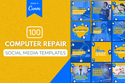 Computer Repair Canva Templates, a Social Media Template by Canvagator (Thumbnail 1 of 3)