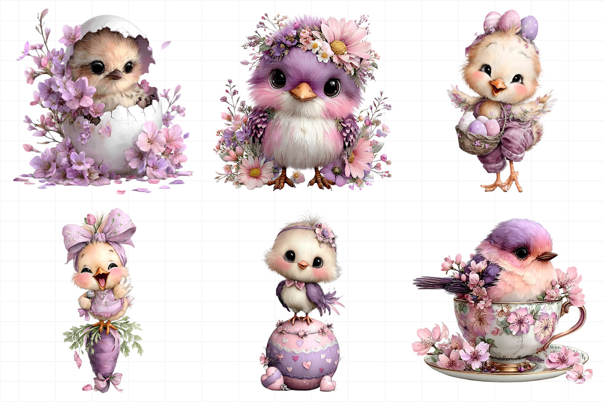 Whimsical Easter Birds Clipart, an Illustration by Daily.Designs (Photo 6 of 8)