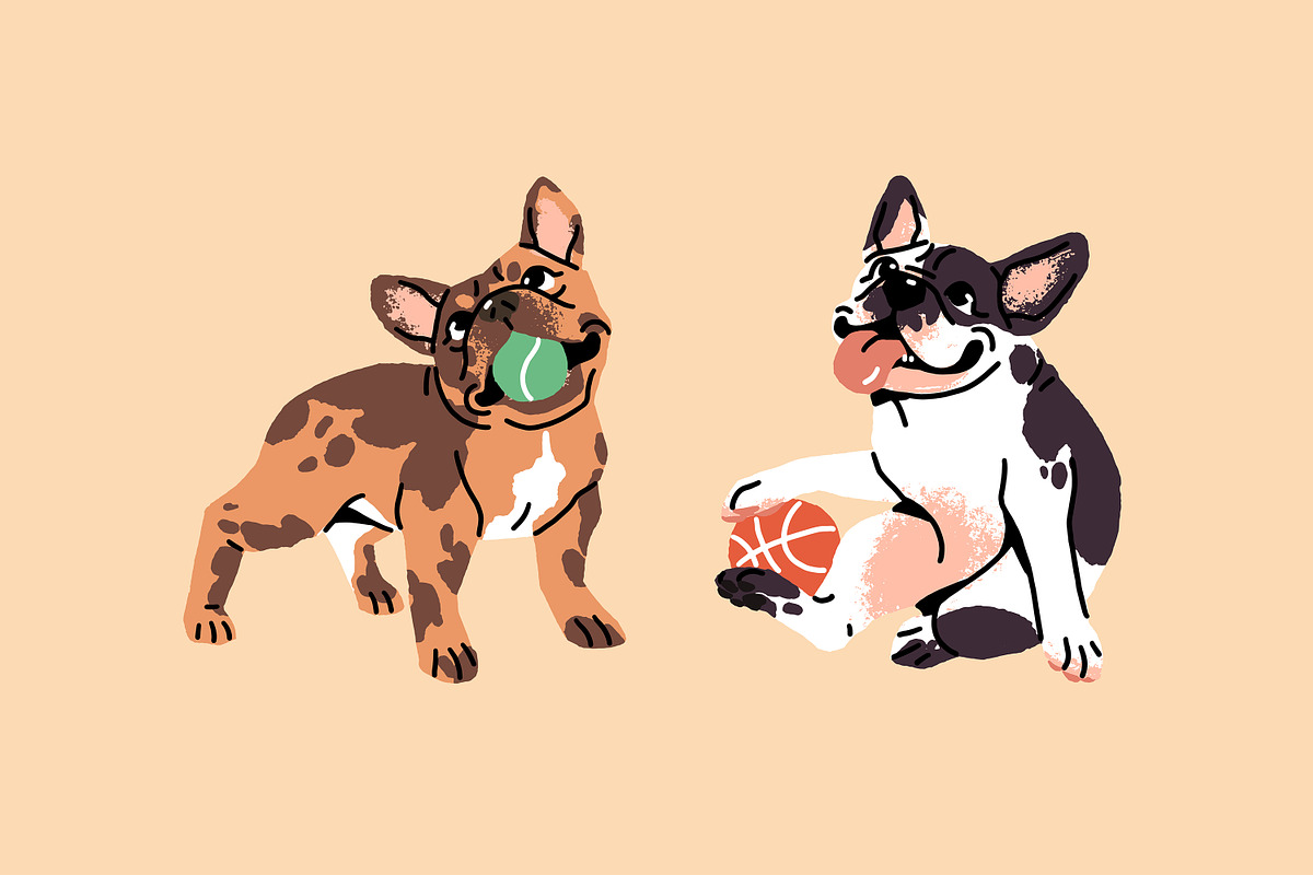 French bulldogs set + sticker pack, an Animal Illustration by PaperTrident (Photo 11 of 11)