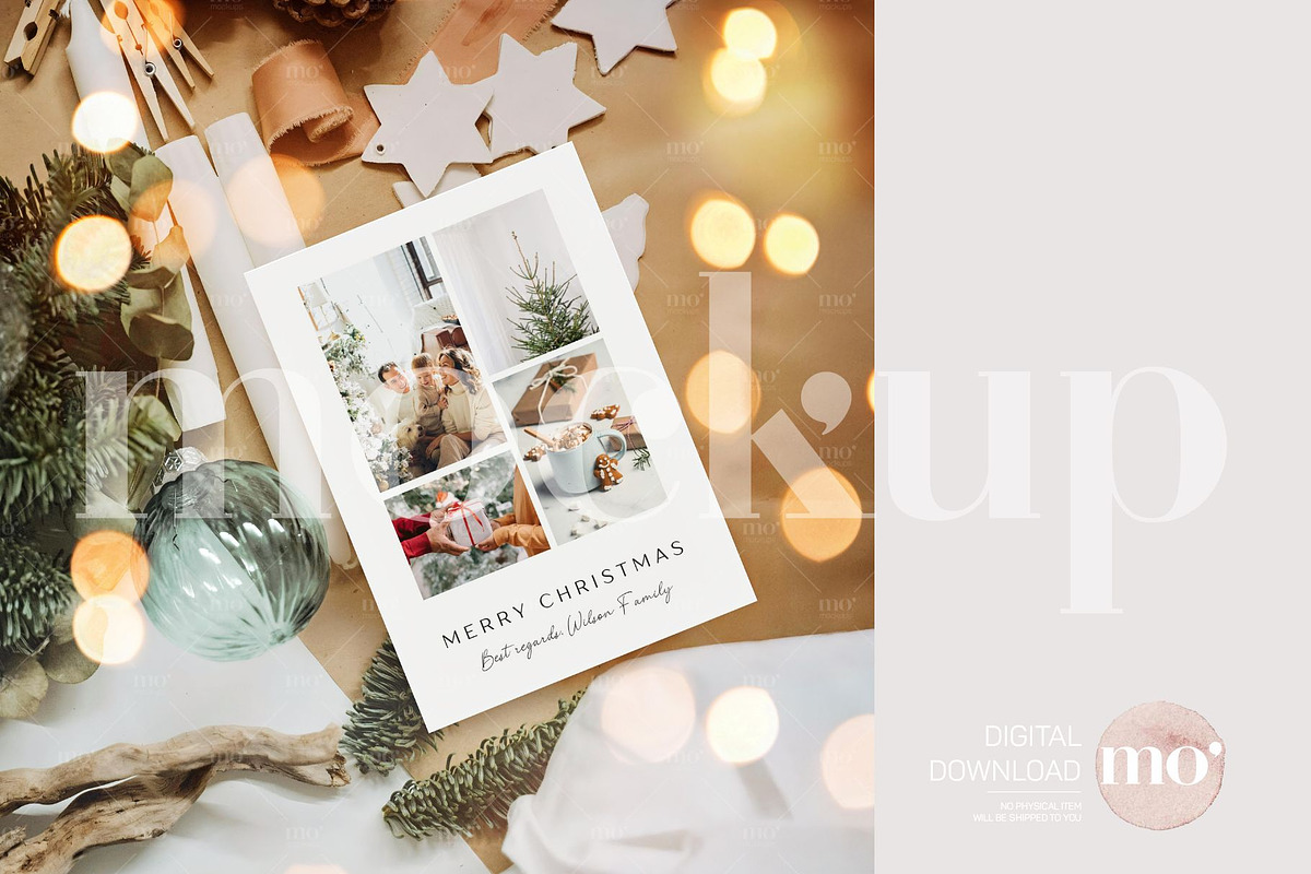 Christmas Card Mockup, a Product Mockup by MoMockups (Photo 2 of 5)