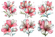 Spring Alstroemeria Flowers Clipart, an Illustration by Daily.Designs (Thumbnail 3 of 8)