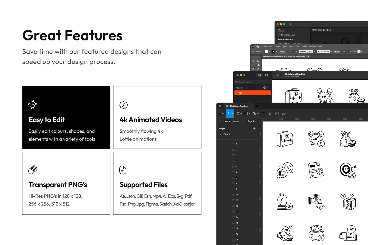 Animated Business Icon Set, an Outline Icon by Vectors Market (Photo 4 of 8)