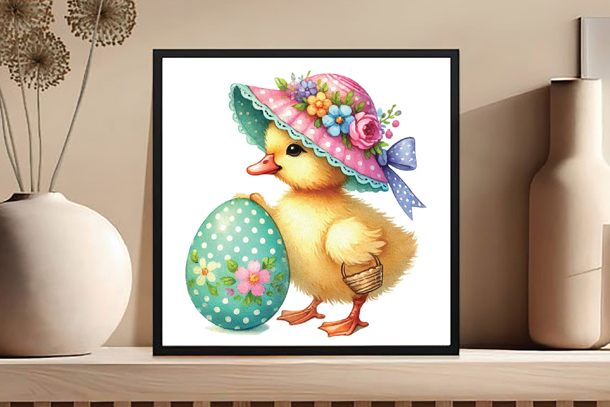 Vintage Easter Duck Sublimation PNG, an Illustration by DreamCafeArt (Photo 5 of 5)