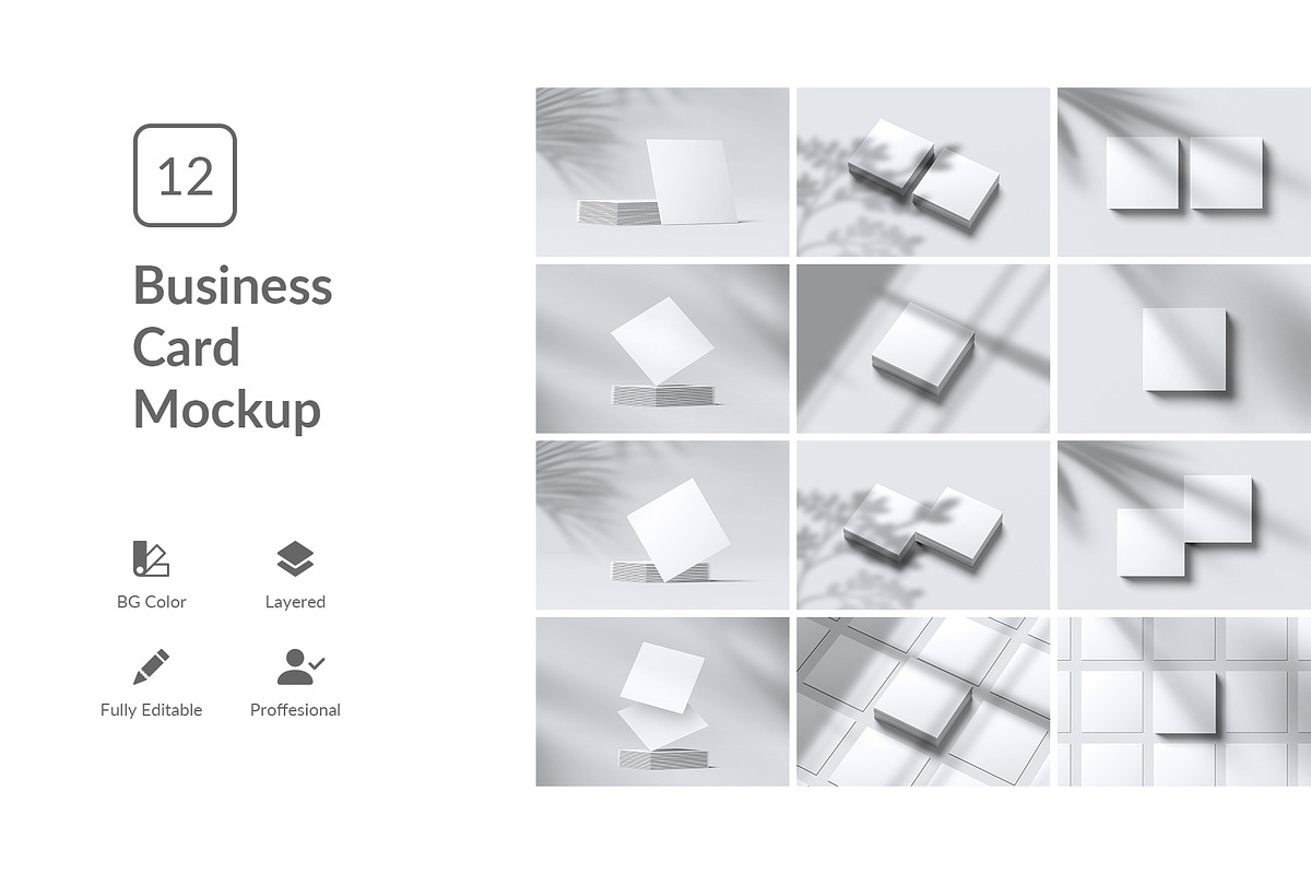 Square Business Card Mockup, an Advertising Mockup by Mockup Supper (Photo 2 of 15)