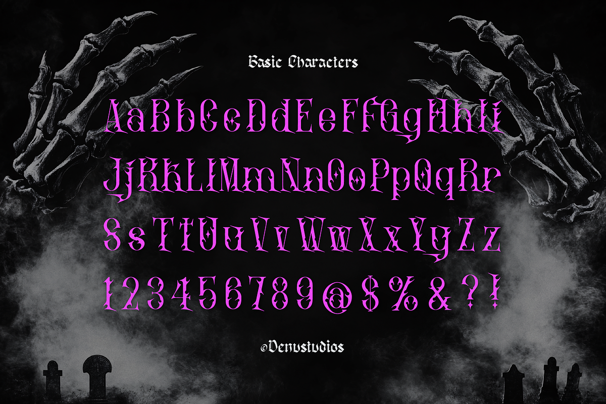Nevron Sin | Black Metal Typeface, a Blackletter Font by Denustudios (Photo 10 of 12)