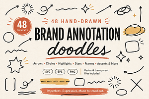 48 Hand-Drawn Annotation Doodles