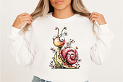 Whimsical Spring Snail Clipart Bundl, an Illustration by SVGArt (Thumbnail 3 of 9)
