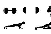 Fitness Workout Silhouette Icon Set, an Illustration by musafir_fashion (Thumbnail 24 of 51)
