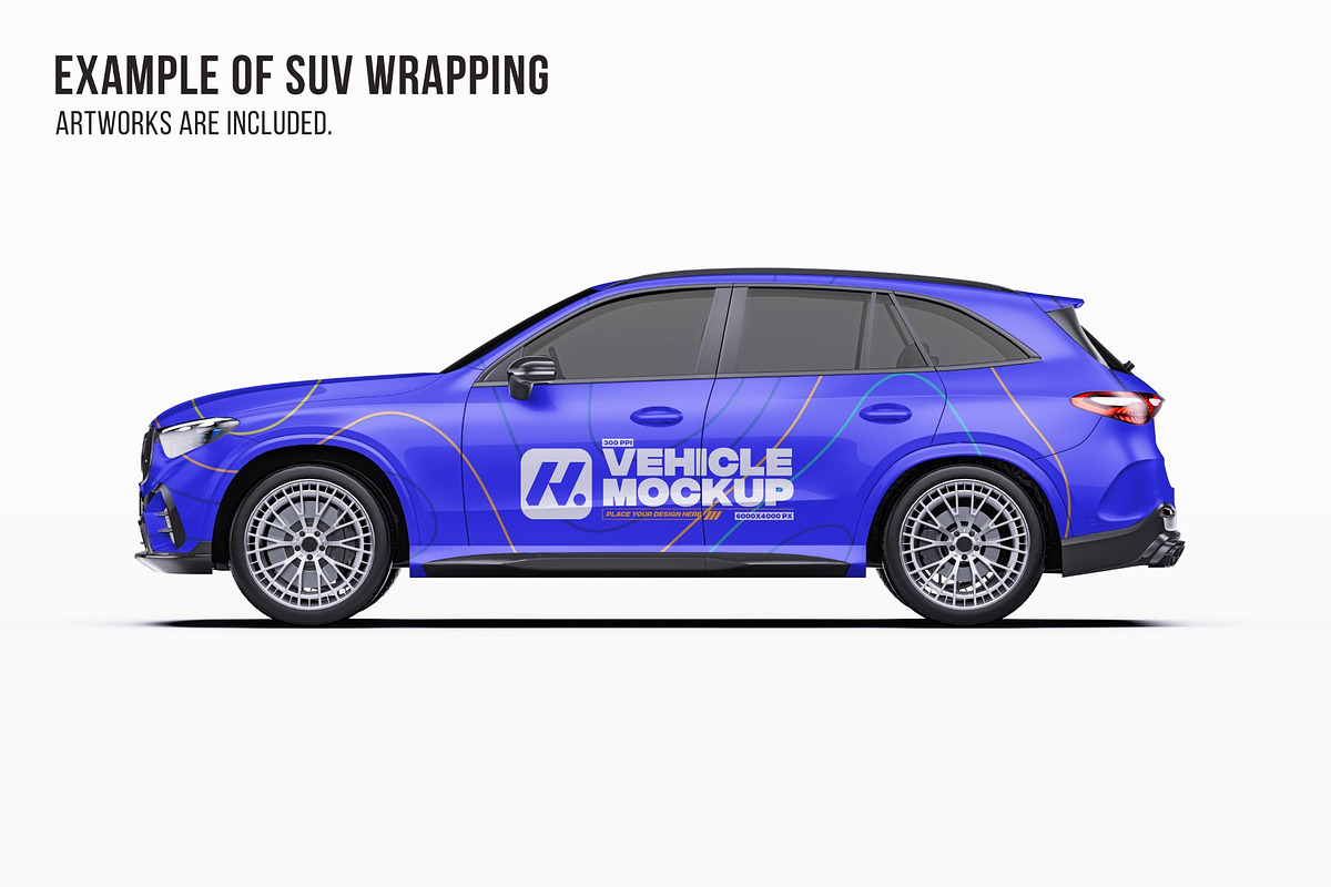 2027 Sport SUV Mockup Set, an Advertising Mockup by Halal Graphic Studio (Photo 7 of 12)