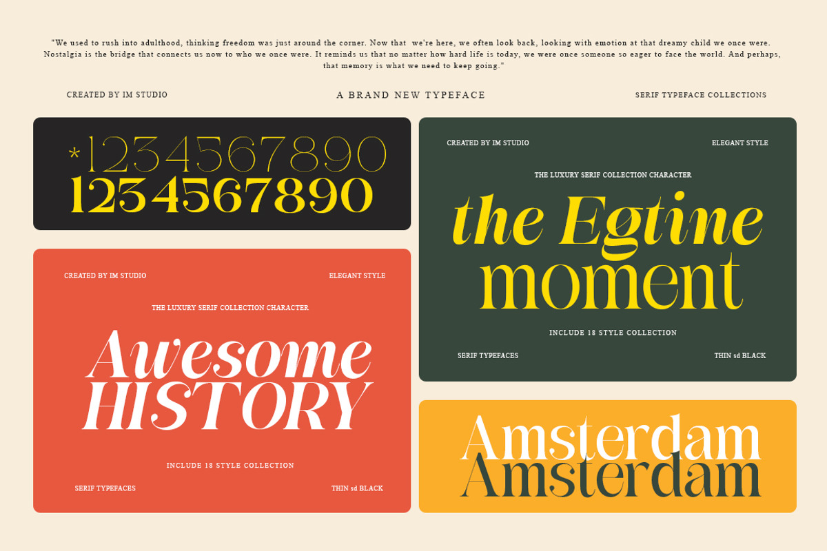 Awesome Gulgina | 18 Style Font, a Serif Font by IM Studio (Photo 4 of 15)