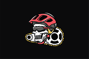 Skull with Bike Helmet, an Object Illustration by nomlimo.com (Thumbnail 1 of 3)