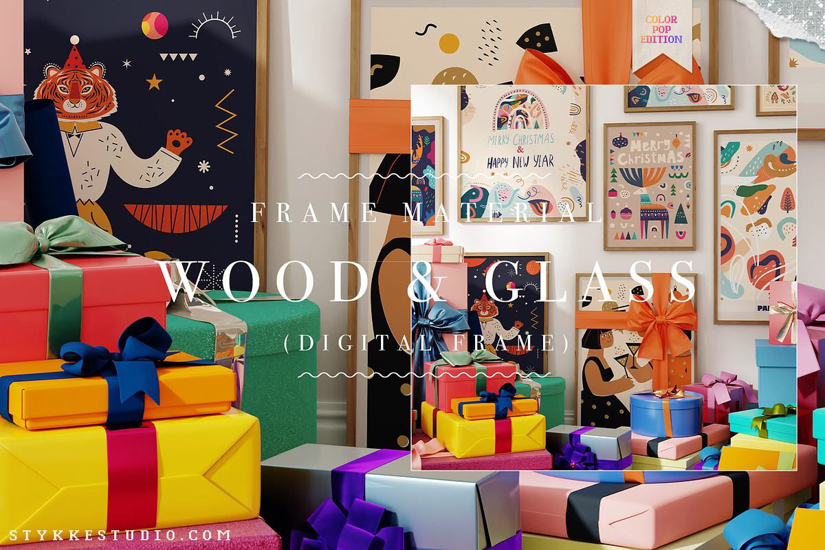 Colorful Frame Mockup Festive Party, a Household Mockup by Stykke Studio (Photo 2 of 7)
