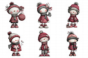 Christmas Cute Snowman Clipart, an Illustration by Daily.Designs (Thumbnail 3 of 5)