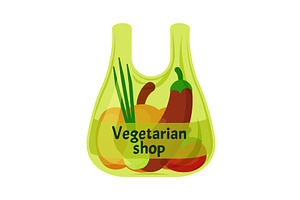 grocery bag. cartoon supermarket, a Food Illustration by Multigon