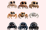 Cute Spider Clipart PNG Bundle, a Graphic by M9 Design (Thumbnail 3 of 9)