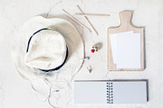 White Hat and Flower Mockup, a Hat Mockup by littleprince (Thumbnail 2 of 3)