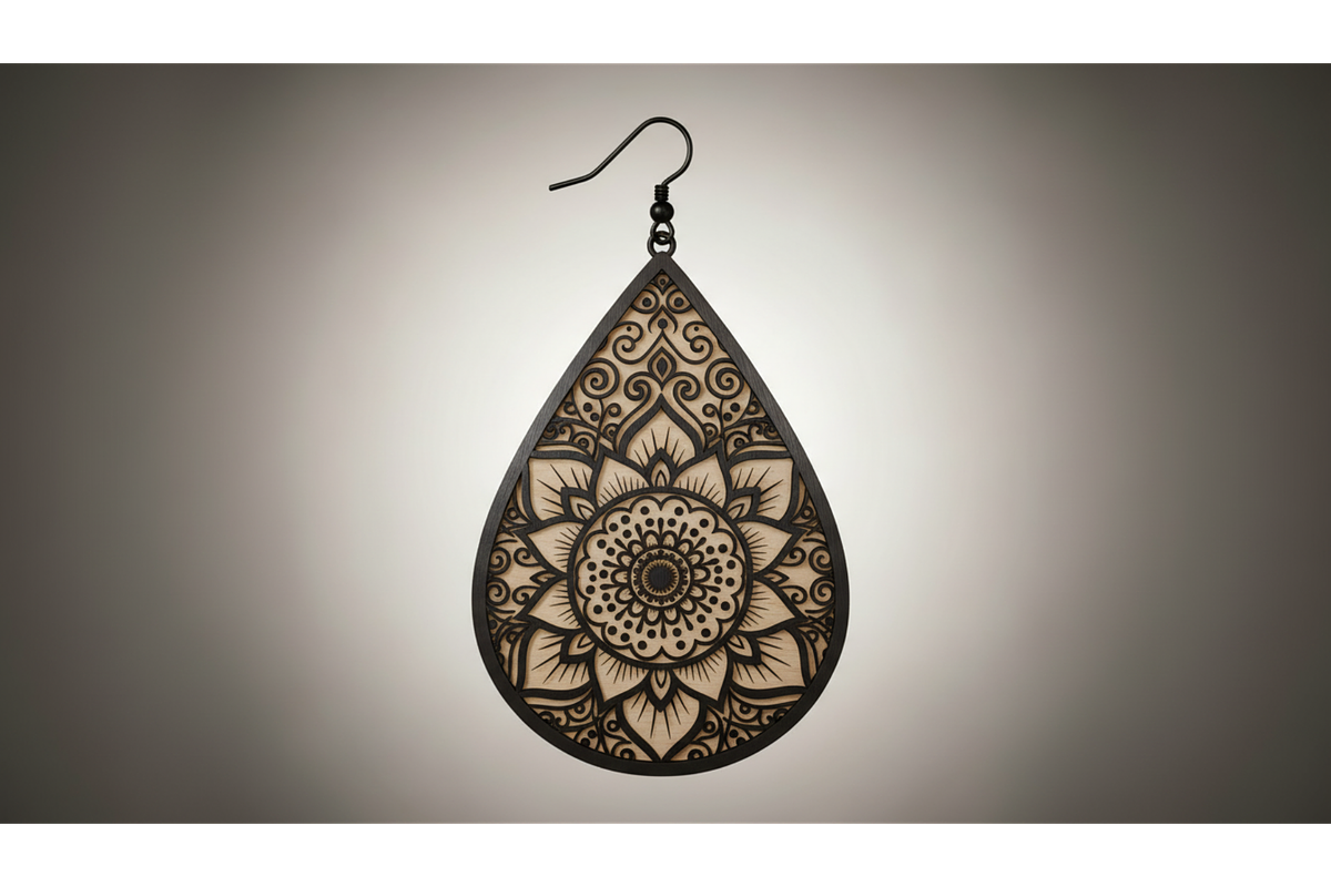 Floral Drop Earring SVGs, a Graphic by musafir_fashion (Photo 4 of 11)