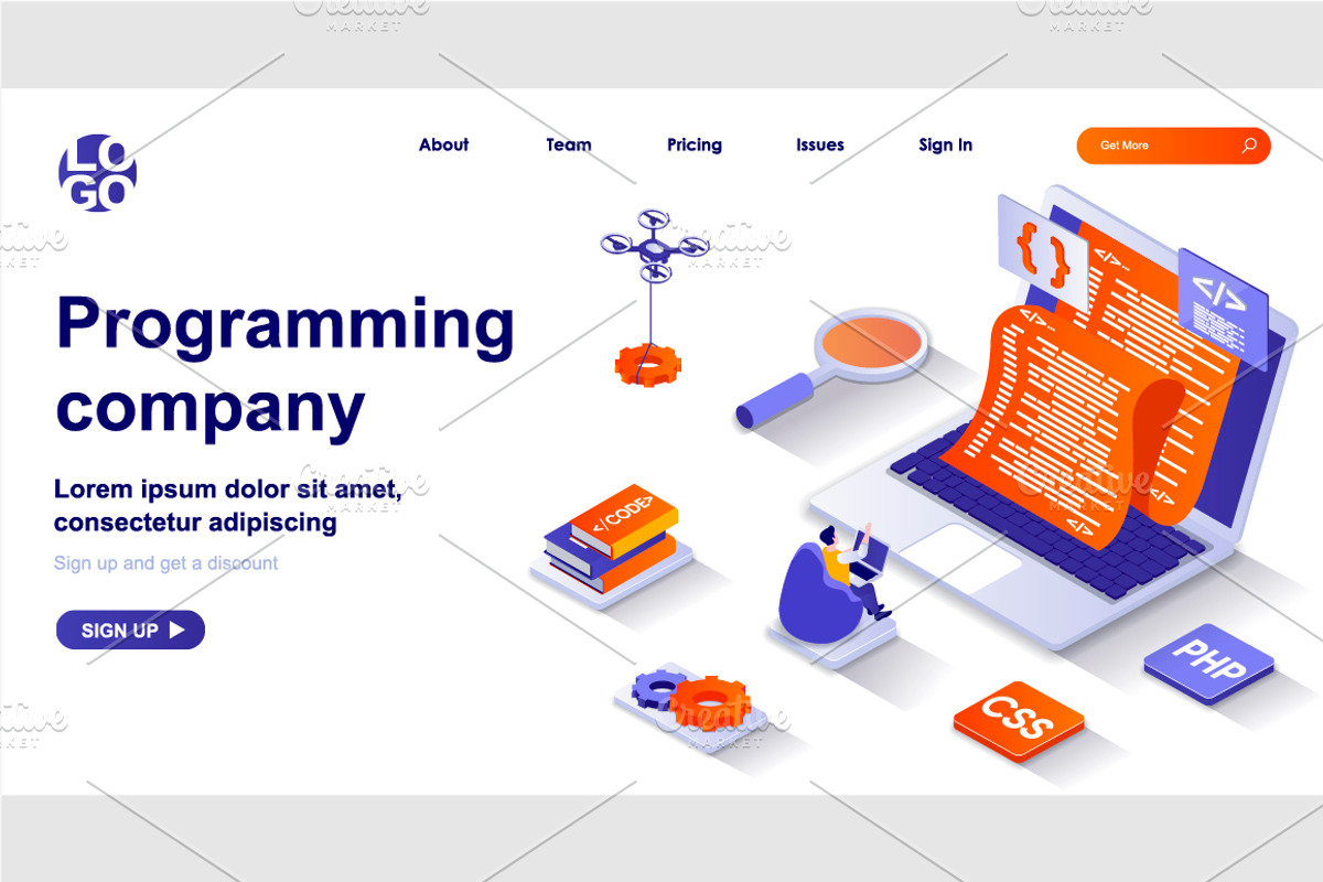 Isometric Landing Page Template, a Templates & Theme by alexdndz (Photo 19 of 31)