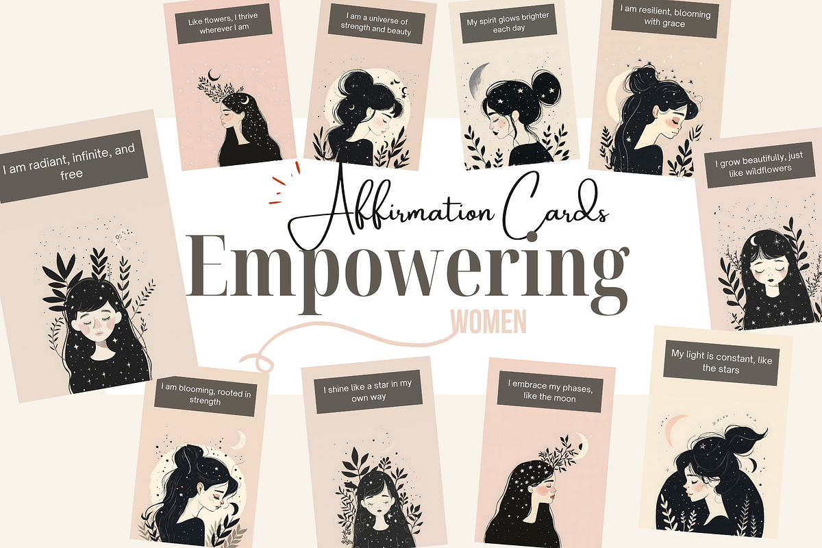 Starry Empowering Affirmation Cards, a Card Template by Kaleidokika (Photo 1 of 3)