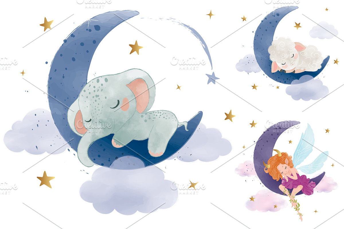 Baby shower Lamb and Elephant print, an Animal Illustration by StudioLondon (Photo 1 of 2)
