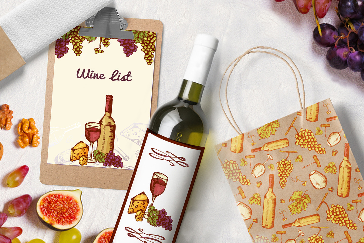 Wine&winery-clipart+bonus, a Food Illustration by Astarte_design (Photo 8 of 9)
