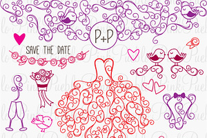 Hand Drawn Wedding Photoshop Brushes