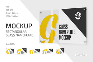 Rectangular Glass Nameplate Mockup