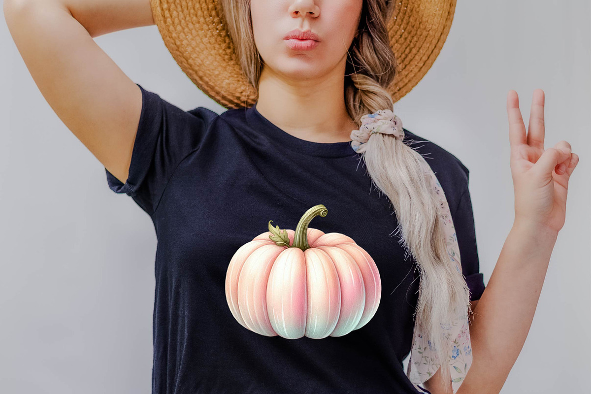 Pastel Pumpkin Sublimation Clipart, an Illustration by SVGArt (Photo 3 of 8)