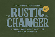 Rustic Changer Display Font, a Sans Serif Font by Letterhend Studio (Thumbnail 1 of 11)