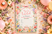 Floral Birthday Canva Invitation, a Marketing Template by KennedyStudio (Thumbnail 2 of 6)