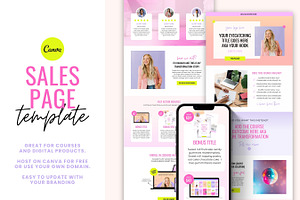 Sales Page Template, Canva Website