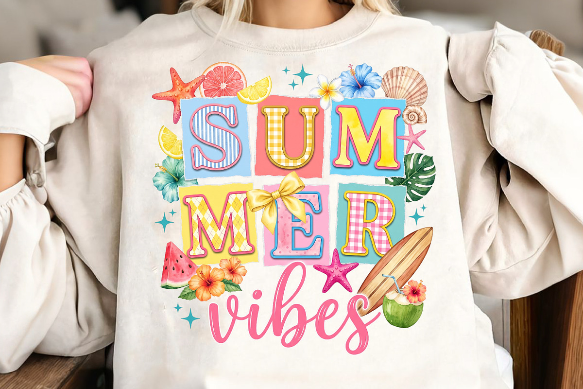 Summer Vibes Png, Floral Summer, an Illustration by CreationArt (Photo 4 of 5)