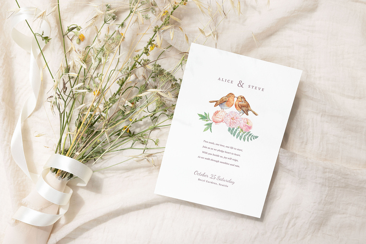 Beryl - Wedding Invitation Suite, an Invitation Template by CinderHeart Designs (Photo 1 of 10)