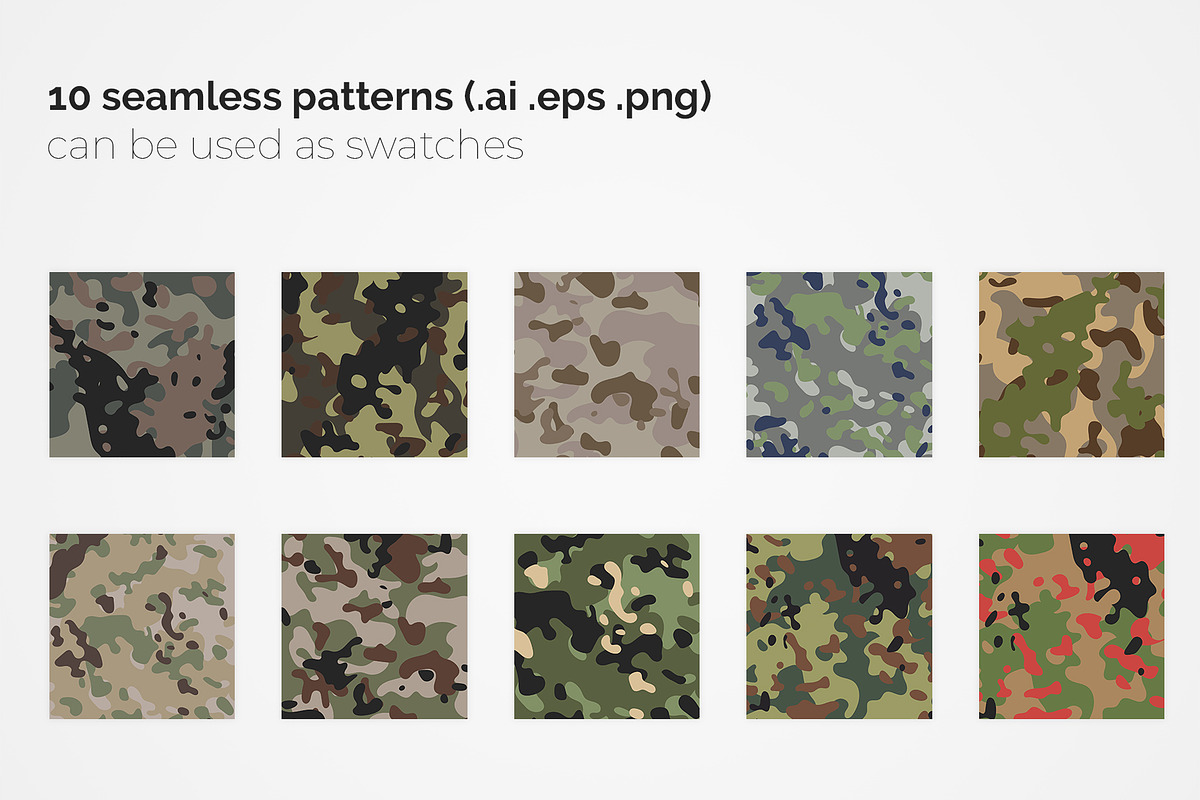 German Flecktarn Camouflage Patterns, a Pattern Graphic by 3Y_Design (Photo 2 of 5)