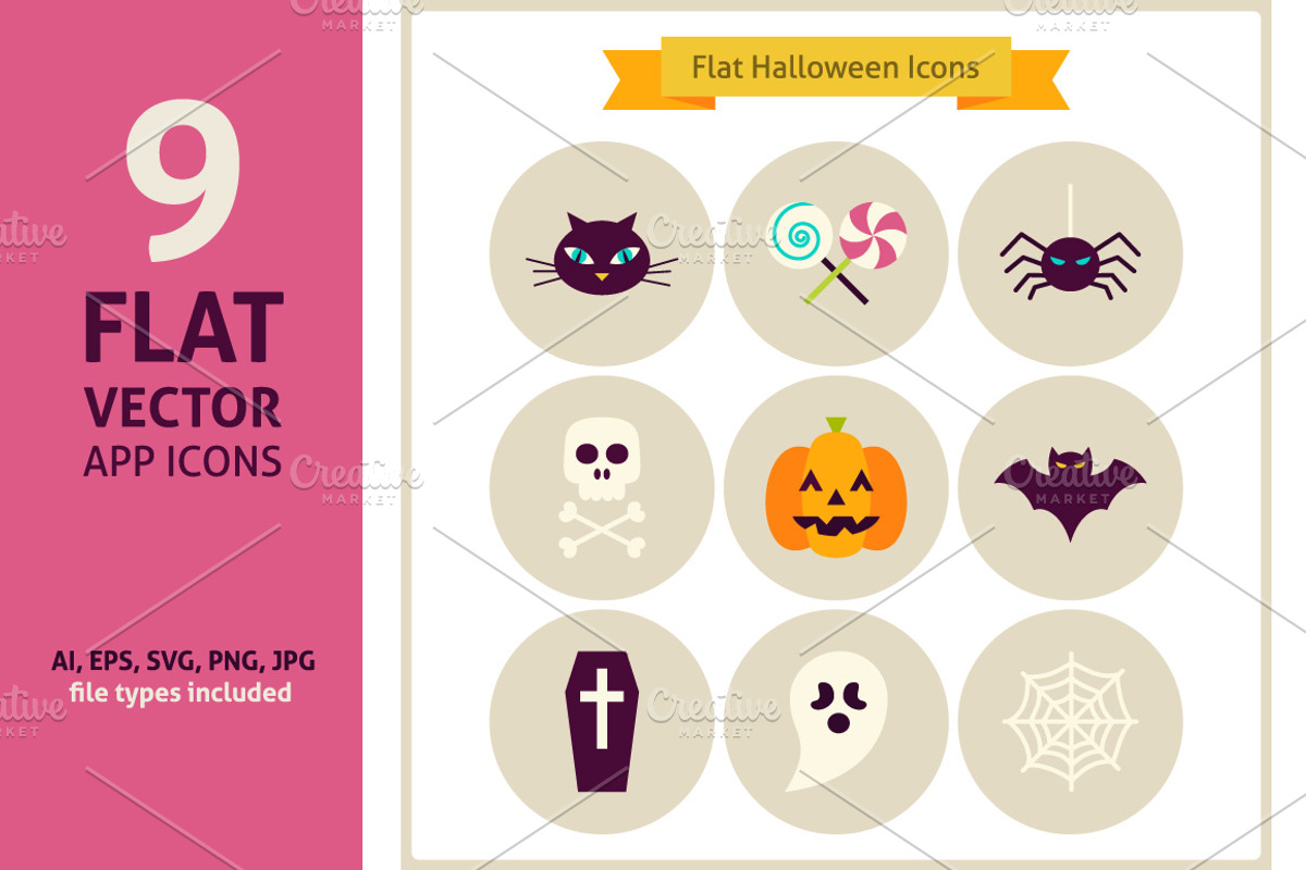 Halloween Vector Flat App Icons, an Icon by Anna_leni (Photo 4 of 7)