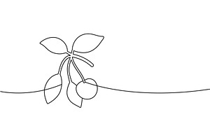 Minimal continuous line drawing of, a Food Illustration by GraphiShop