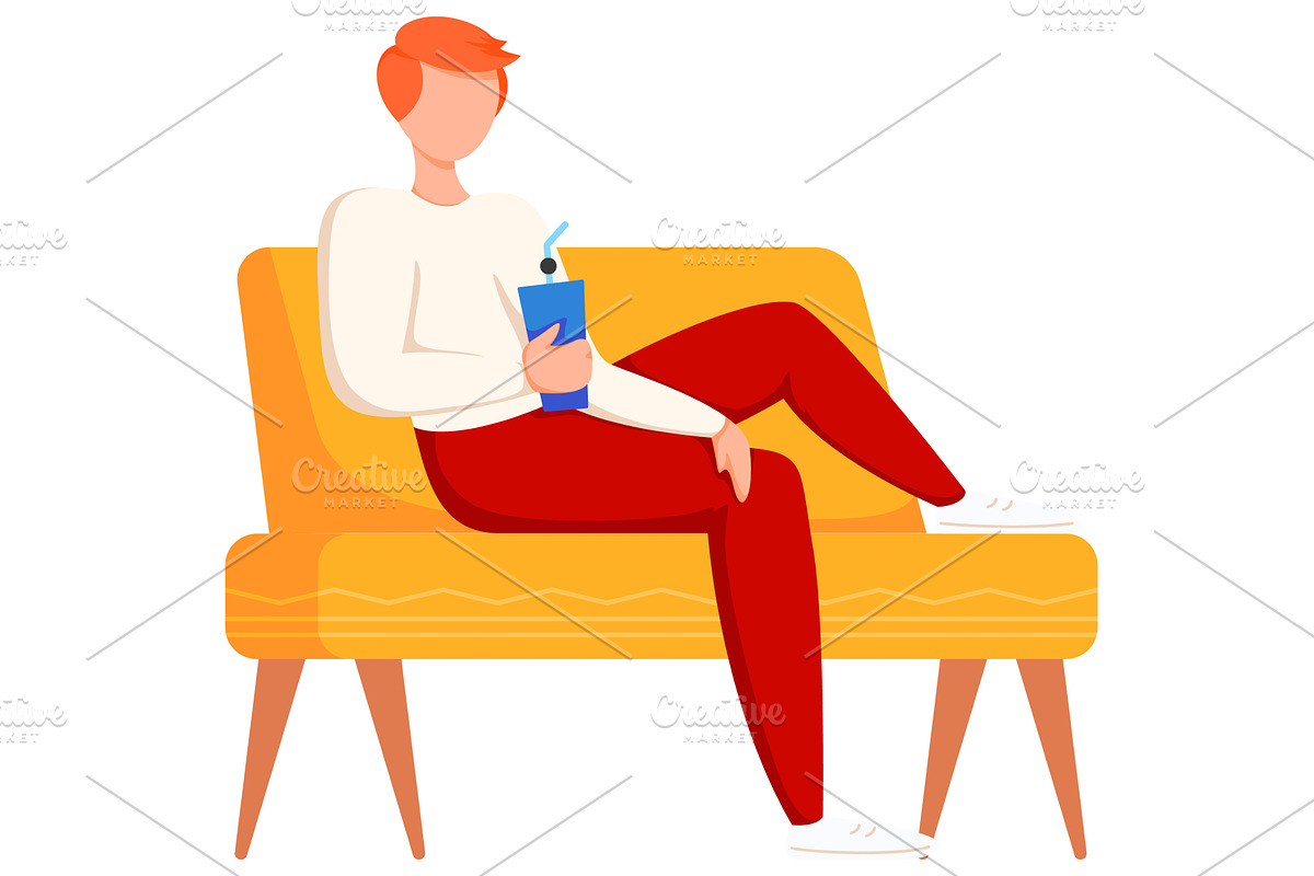 Man with drink glass vector icon on, a Person Illustration by vectorpointstudio