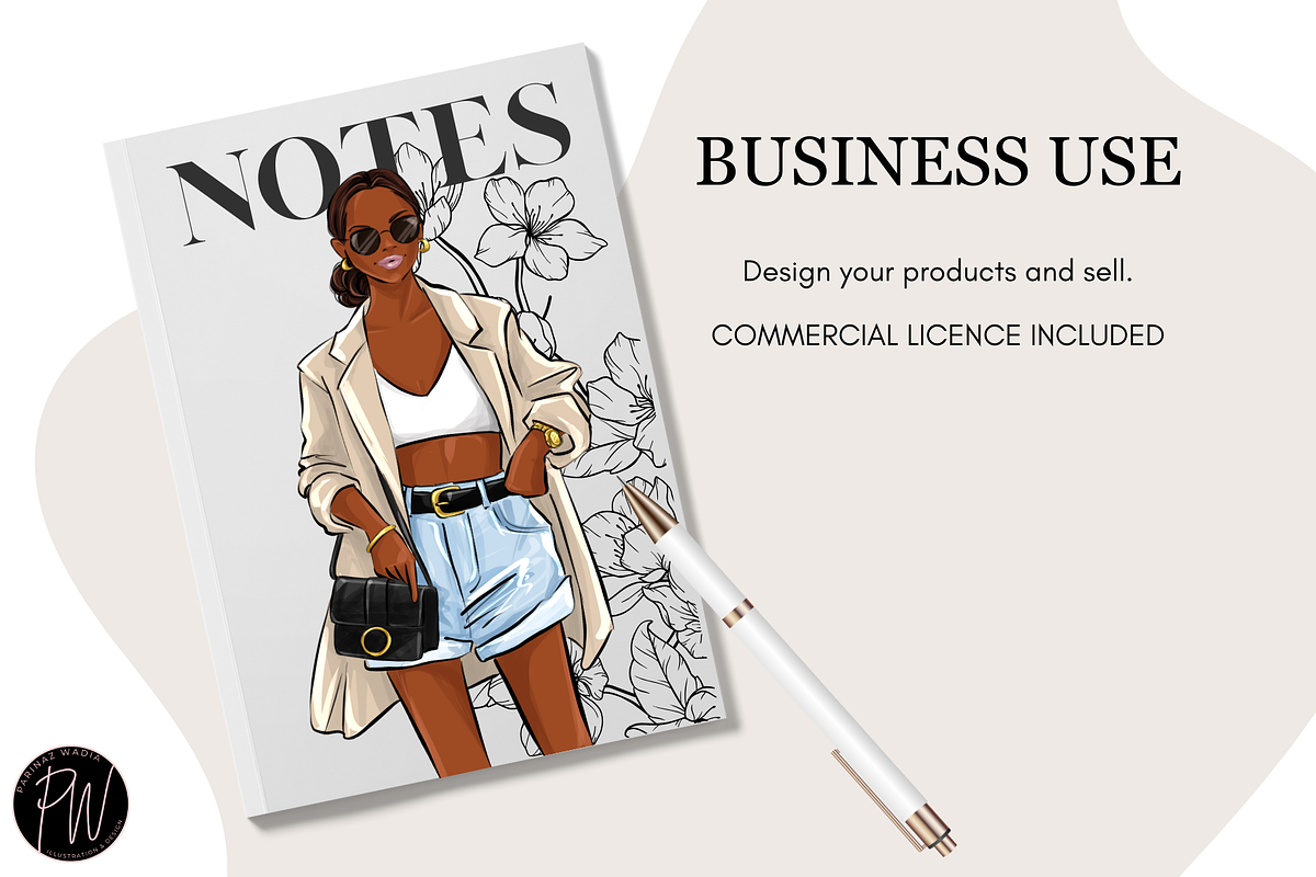 Fashion Girl 58 clipart png, an Illustration by Parinaz Wadia Design (Photo 7 of 10)