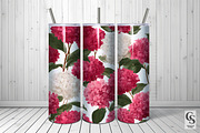 Pink & White Hydrangea Flower Papers, a Pattern Graphic by Creative Store (Thumbnail 3 of 5)
