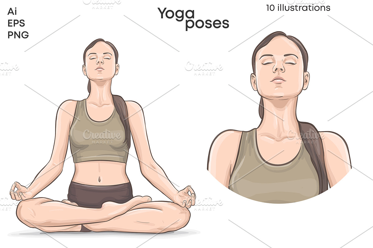 Yoga poses VECTOR illustrations, a Healthcare Illustration by Natalka Dmitrova art (Photo 3 of 5)
