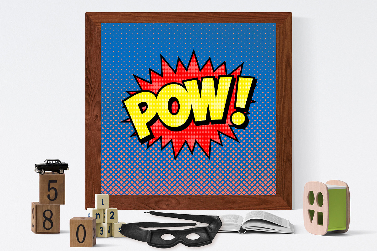 Superhero Comic Pop Art Papers, a Pattern Graphic by FrankiesDaughtersDesign (Photo 7 of 11)