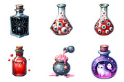 Halloween Potion Bottle Clipart Set, an Illustration by DreamArtGraphic (Thumbnail 2 of 5)