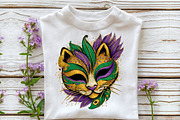 Mardi Gras Cute Kitty Clipart, an Illustration by Sublimation Artist (Thumbnail 6 of 6)