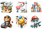 Cute Construction Watercolor Clipart, an Illustration by DreamPrint404 (Thumbnail 3 of 6)