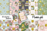 Planner Girl Pattern, a Pattern Graphic by GlamArtZhanna (Thumbnail 1 of 3)
