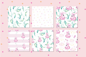 Sweet Flamingo Watercolor Collection