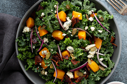 Fall salad with kale and butternut squash, a Food & Drink Photo by farwasser