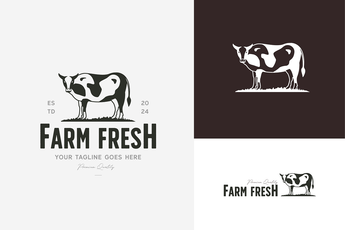 vintage dairy farm logo product icon, a Branding & Logo Template by Pyruos ID